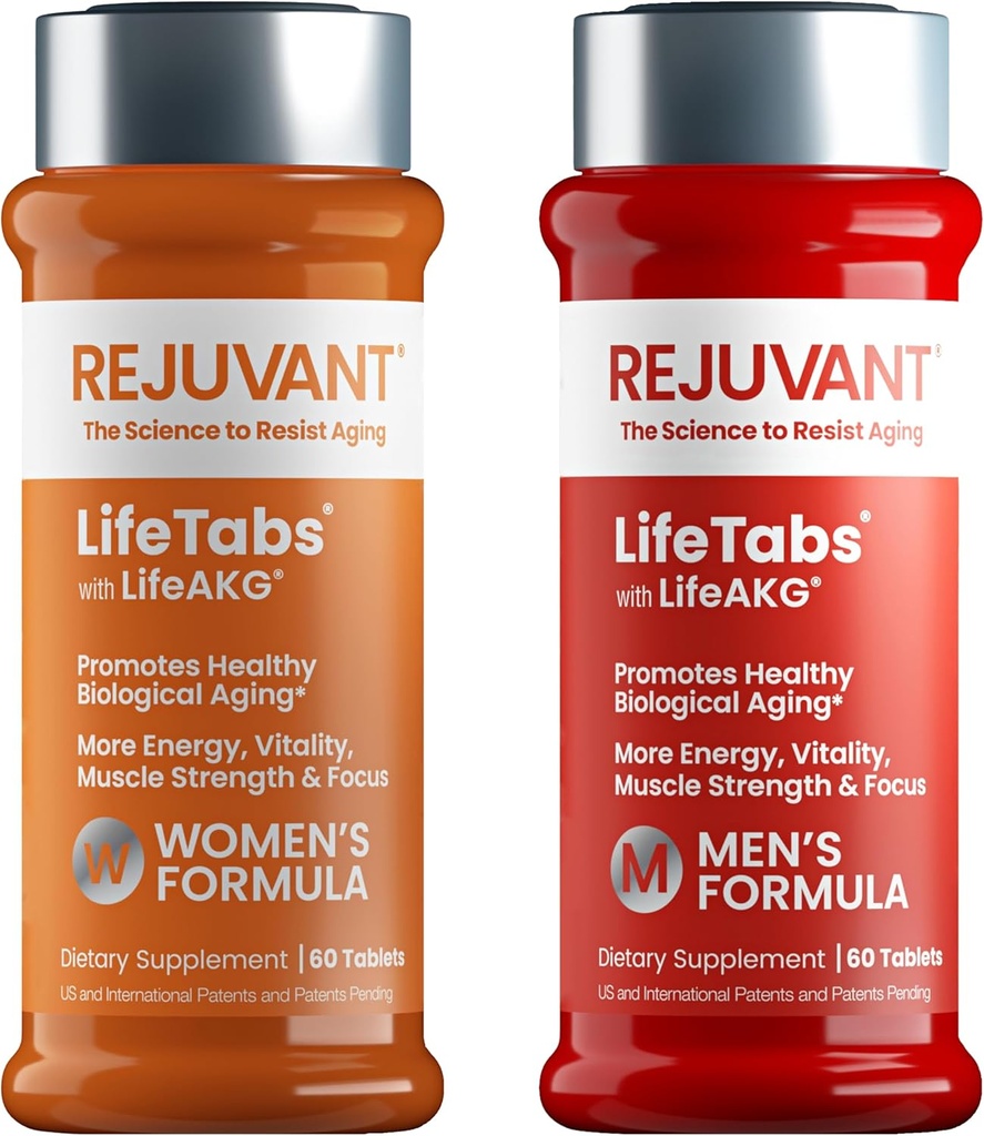 AKG Longevity Supplemento maschile e femminile - 2 Pack (1 Uomo + 1 Donna) 1000MG 98% puro Calcium Alpha-Ketoglutarate - brevettato Sustain-Release Formula per la riparazione cellulare e vitalità