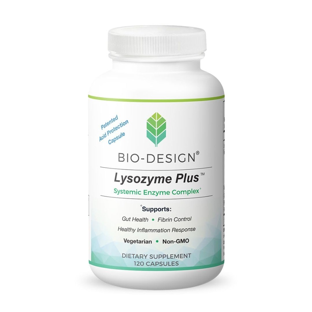 Lysozyme Plus Systemic Enzyme Complex - Broad Spectrum & Enzimi vegetariani altamente attivi - Supporta la salute del fegato, Fibrin & controllo dell'infiammazione - 120 capsule