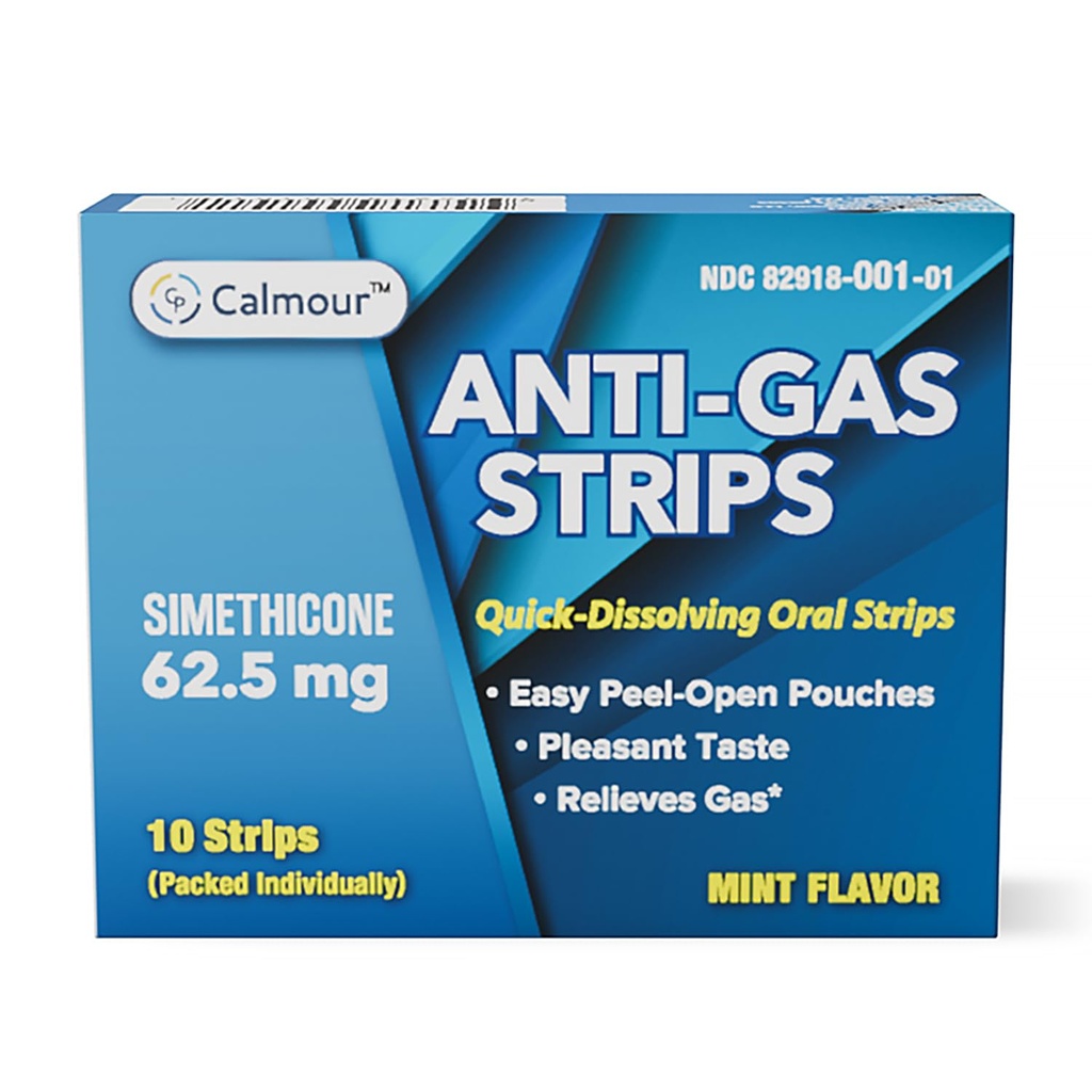 Anti Gas Relief 10 strisce | Mint Flavor Oral Dissolvable Anti Bloating Relief Strips | Rapid Gas Relief per Adulti | Efficace Bloating Relief per Donne | Simethicone Anti Bloating per Donne