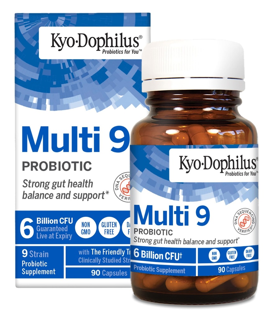 Kyolic Kyo-Dophilus Multi 9 Probiotico, Forte equilibrio di salute del fegato e supporto*, 90 capsule