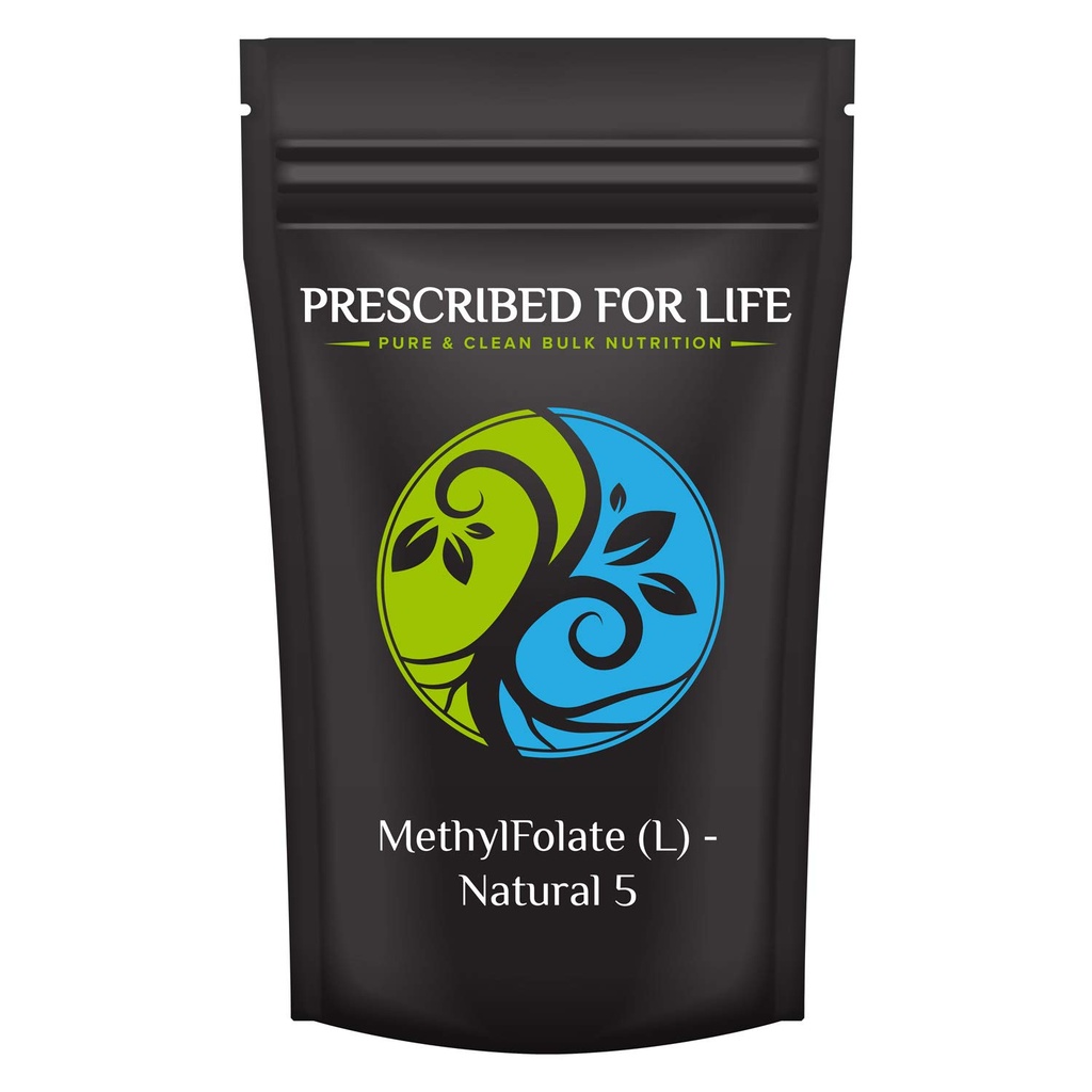Prescritto per la vita Methyl Folate Powder | Biodisponibile acido folico per sostenere la salute del cervello | Pure Powder B9 Folate Supplemento per le donne & uomini (0.5 oz / 14 g)