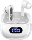 Auricolari wireless P1 PRO, Auricolari Bluetooth senza fili Cuffie con Clear Call Mics Ear Buds, Confortevole Fit, IPX7 Impermeabile lunga durata della batteria, 30H tempo di gioco per il allenamento sportivo