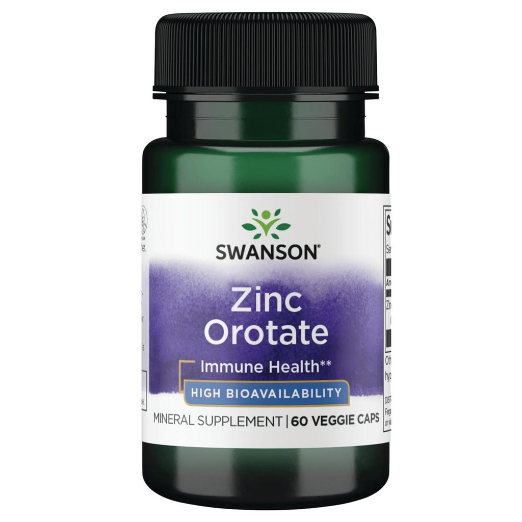 Swanson Zinc Orotate 10 Milligrammi Zinco Elementale 60 Veg Capsule