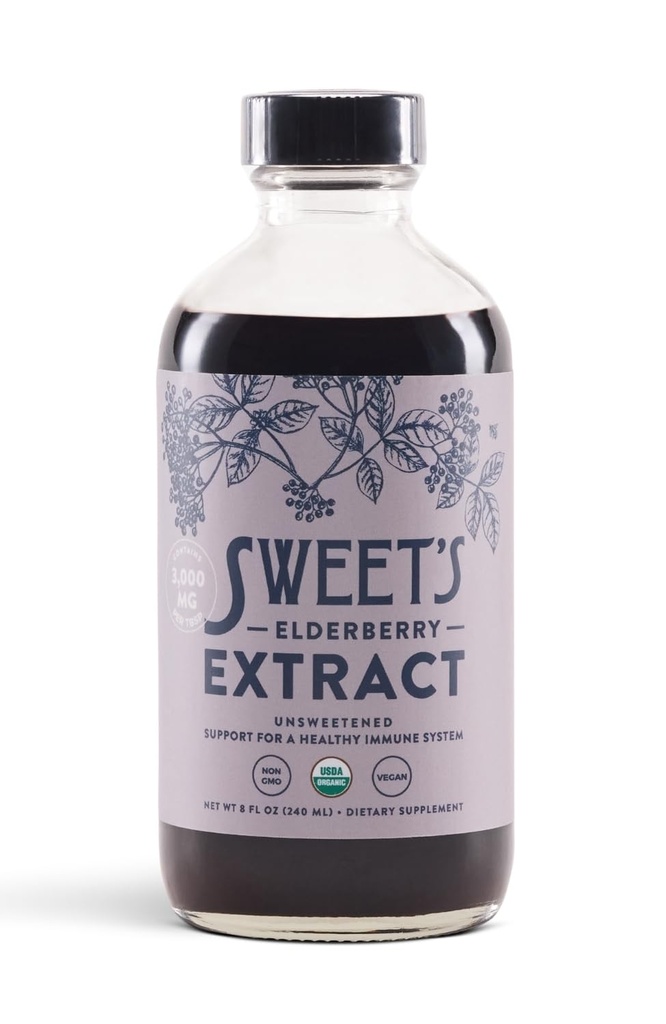 Estratto di mirtillo biologico | Supporto immune non zuccherato di mirtillo | Vegan | Amichevole Keto e Diabetic | Bottiglia 8 fl oz | Alcohol-Free | Certificato USDA Organico