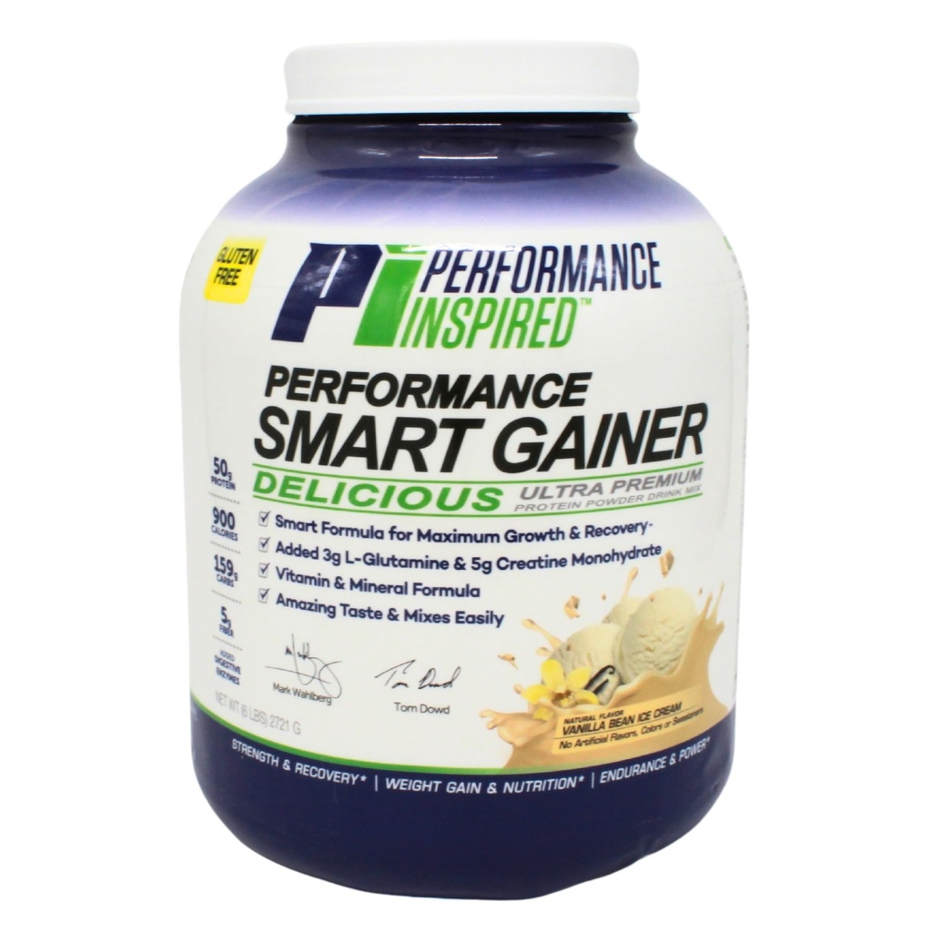 Performance Ispirato Nutrition Smart Mass Gainer – 50G Protein, 900 Calorie, Creatina, L-Glutamina & Digestive Enzymes – Crescita del muscolo & Recupero – Vanilla Bean Ice Cream – 6 lb