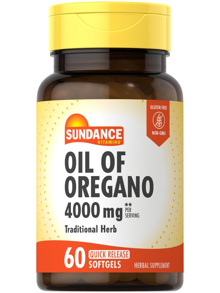 Olio di Sundance di Oregano 4000mg Softgels | 60 pillole | Integratore di erbe tradizionale | Formula Non OGM e Gluten Free