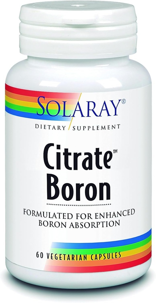 Solaray Biocitrate Boron supplemento, 3mg, 60 Conte