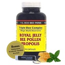 YS Organics Triple Bee Complex, Royal Jelly, Bee Pollen, Propolis - Il potere della natura imballato in 90 capsule con Bonus in tutto il mondonutrizione Multi Portachiave