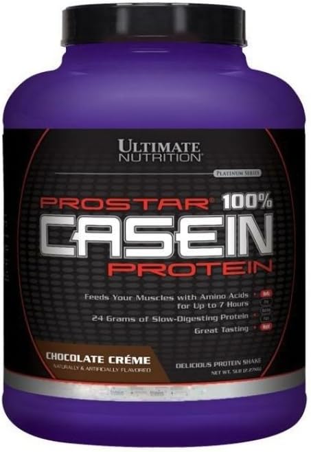 Ultimate Nutrition Prostar Micellare e Hydrolyzed Casein Protein Powder - Fat Free Overnight Muscle Growth and Recovery with BCAAs, 5 Pounds, Chocolate