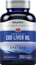 Piping Rock Cod Liver Oil Softgels | 250 Count | con EPA DHA | Engelvaer Norwegian | Non-GMO, Gluten Free Supplement