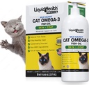 Liquid Health Pets Wild Caught Omega 3 Fish Oil per i gatti - Liquid Omega 3 Supplemento per i gatti con EPA+DPA+DHA - Ridurre il prurito, Supporto Joint, Immunità, cervello, salute del cuore - Made in the USA (8 oz)