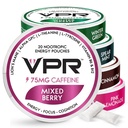 VPR 75mg Caffeine Nootropic Pouches | 20 Conte Energy Pouches con Lion's Mane, Alpha-GPC, Vitamina B6 & B12, L-theanine e L-Tyrosine | Cuffie a fuoco naturalmente aromatizzate con No Sugar | Variety Pack