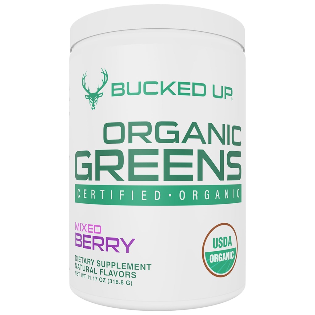 Greens Superfood Powder Mixed Berry | 8 Greens misti più essenziali | Certificati 100% Organic | Chlorella, Spinach, Kale, Spirulina, Alfalfa, Broccoli, erba di grano, & Barley Grass | 30 SERV | 11.17 OZ