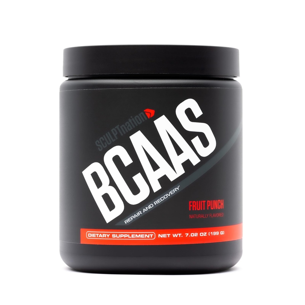 Sculpt Nation by V Shred BCAA Powder - Potente miscela di aminoacidi per sostenere il recupero e l'endurance, catena di rami Aminoacidi essenziali, Punch di frutta - 30 Servings