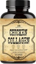 HERBALICIOUS Chicken Collagen Capsule – Supplemento al collagene per il supporto congiunto, Skin & Bone – Peptidi di collagene idrolizzati dal brodo di chicken Bone – Non OGM, Anti-invecchiamento – 120 capsule