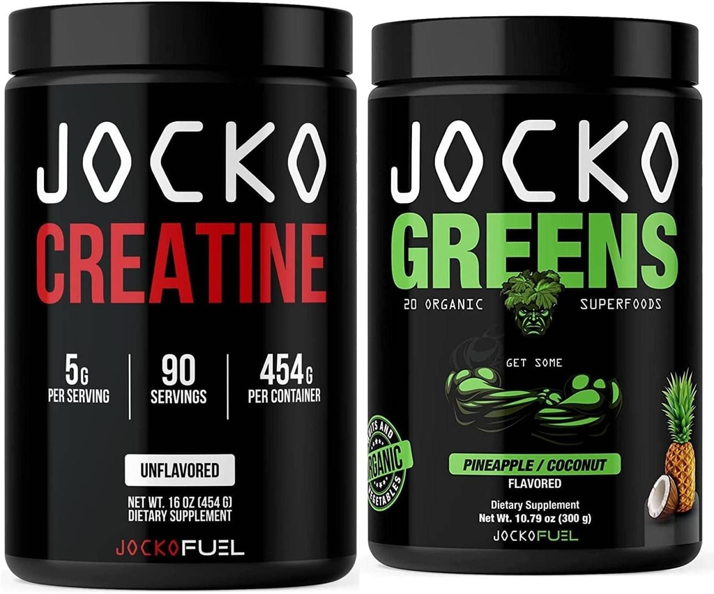 Jocko Fuel Greens & Creatine Bundle - Greens & Superfood Powder + polvere di creatina