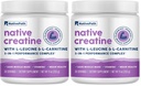 NativePath Creatine Monoidrato Polvere con L-Leucina & L-Carnitina - Integratore per la costruzione del muscolo per uomini e donne - 30 Serve (Pack of 2)