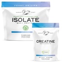 Festa del muscolo Creatina monoidrata - 500g non aromatizzati (x1) e polvere di proteine del siero isolato - non aromatizzata 5lb (x1) - Recupero del muscolo e prestazioni Bundle