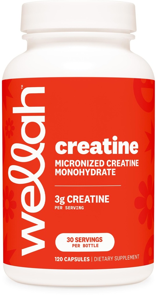 Wellah Creatine Monoidrato capsule (3000 mg) 120 capsule - Creatina micronizzata, 30 Serve