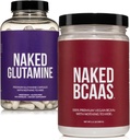 NAKED non aromaed BCAAs 100 Sevings + Pure L-Glutamine 240 capsule Bundle: Non-GMO, senza glutine, recupero del muscolo, niente artificiale