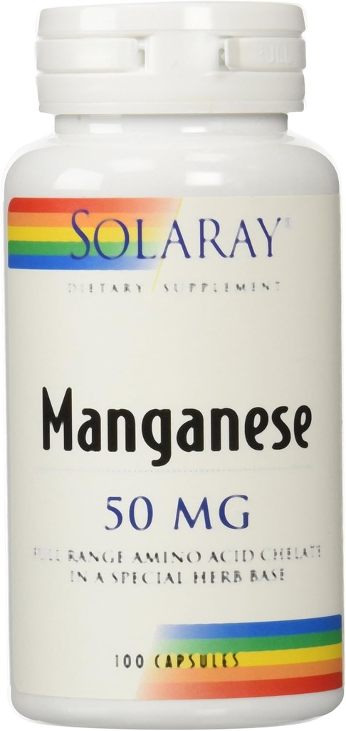 Solaray Manganese Supplemento, 50 mg, 100 Conte