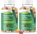 Gummie di Magnesio VITEEY per adulti - 170mg di Magnesio Citrato Gummy per calma, sonno, Nerve e funzione muscolare Supporto - Vegan, Gluten Free - 120 Conte