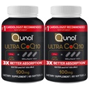 Qunol Ultra CoQ10 100mg 3X migliore assorbimento acqua brevettato e grasso supplemento naturale solubile forma Coenzyme Q10 Antiossidante per i pacchetti di salute del cuore Softgels, 120 conte