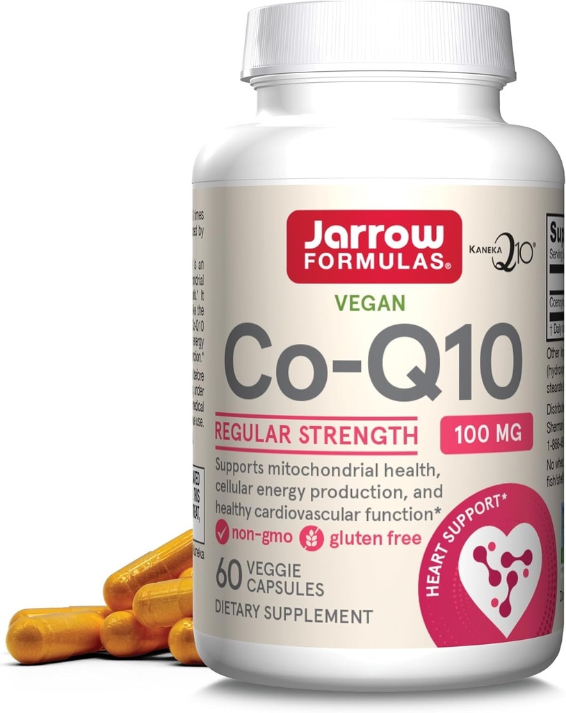 Jarrow Formulas Co-Q10 100 mg - 60 Caps Veggie - Supporto antiossidante per la salute mitocondriale, produzione energetica e funzione cardiovascolare - Fino a 60 Serve