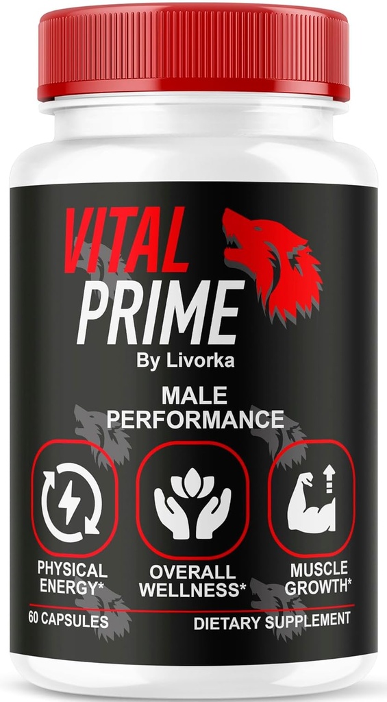 LIVORKA Vital Prime, Formula Avanzata per Mens Male Performance, Capsule di Supporto Supplemento - 1 Mese di Alimentazione