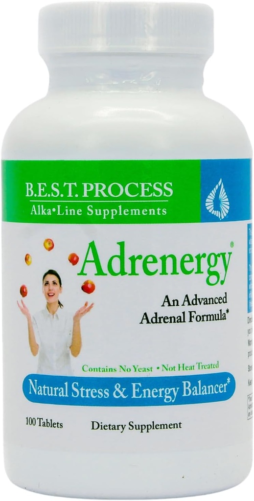Adrenergy (12 Pack) Migliore alcalina di processo — Supporto adrenale naturale con estratto di ghiandola surrenale, adaptogeni, vitamine e minerali