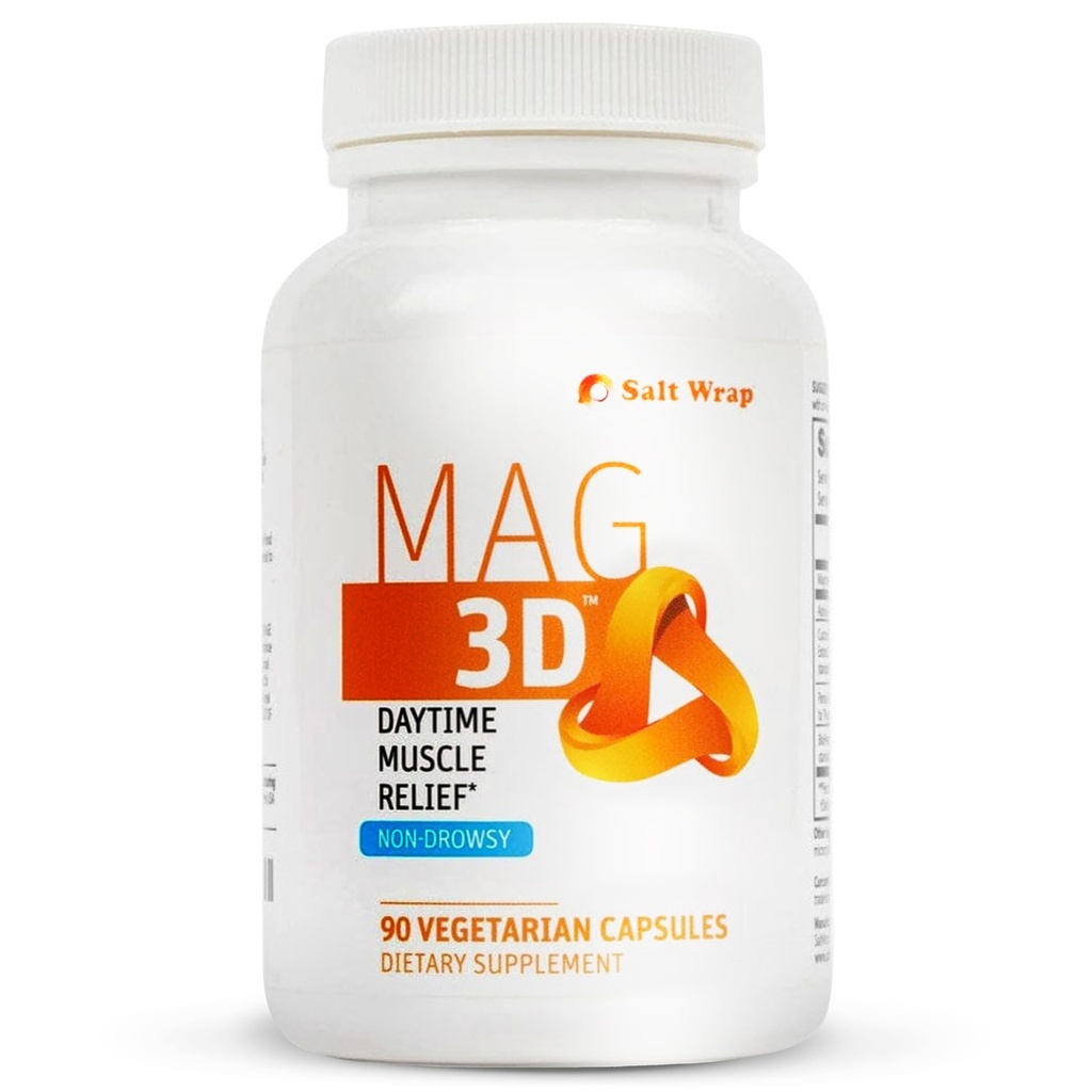 SaltWrap Mag 3D – Daytime (non sonnolenza) Gamba Cramp & Muscle Relief Support - Integratore naturale per la salute muscolare e non superiore con acido lipoico e magnesio