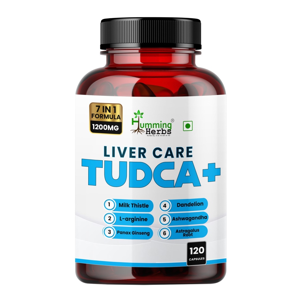 Humming erbe TUDCA Supplemento 7in1 Complesso con cardo al latte, L-Arginina, Ashwagandha, Dandelion, Astragalus radice 120 capsule