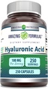 Incredibile formula acido ialuronico 100mg 250 capsule supplemento | Non OGM | Gluten Free | Made in USA