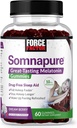 FORCE FACTOR Somnapure Gummies con Melatonin 10 mg per adulti, non-Habit-Forming, aiuto naturale del sonno per sonno profondo, soggiorno Asleep più lungo, sveglia rinfrescato, Dream Berry Flavor, 60 conte (pacchetto di 1)