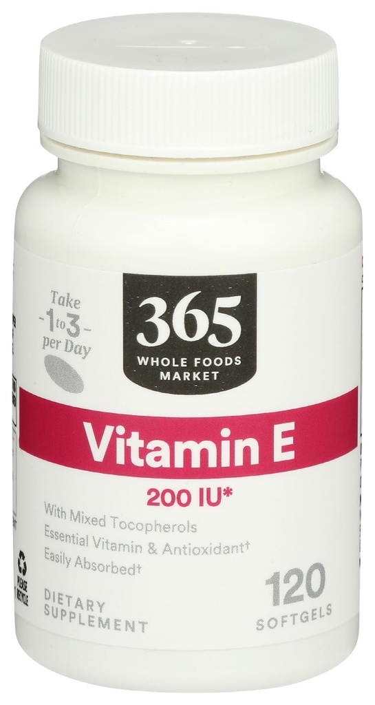365 da Whole Foods Market, Vitamina E 200 IU, 120 CT