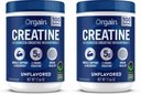 Orgain Creatina Monoidrato polvere micronizzata,100 Serve,Unflavored, Supporta la crescita del muscolo, Post Workout Recupero e salute del cervello,Nessuna componente artificiale, per gli uomini e le donne,Vegan,(Pack of 2)