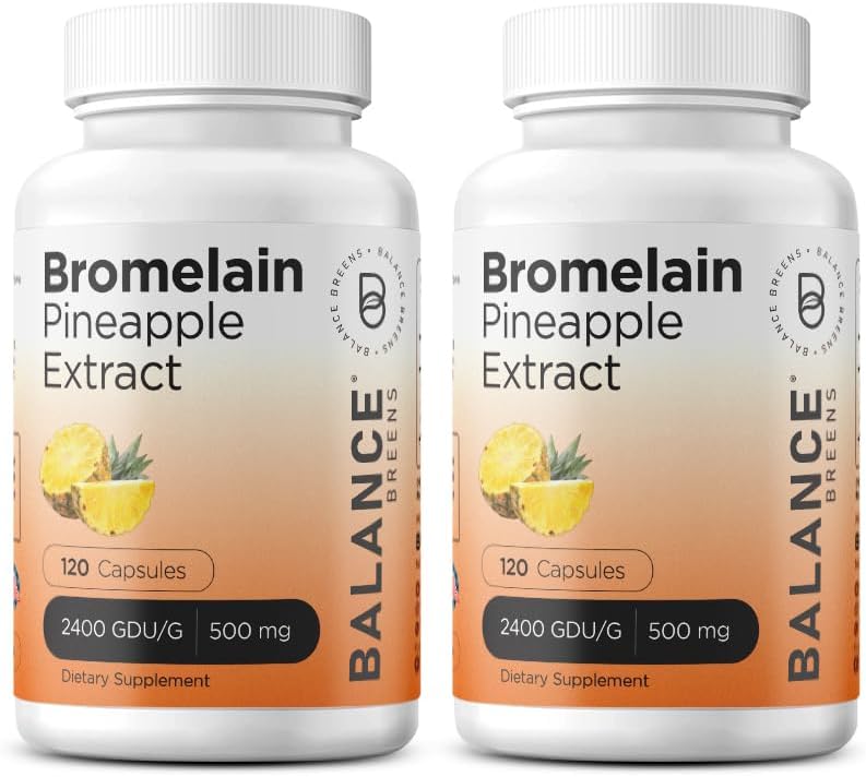 Balancebreens Bromelain 500mg, 120 capsule - Estratto di ananas Enzima digestivo, Supporta la digestione e supplemento di salute comune