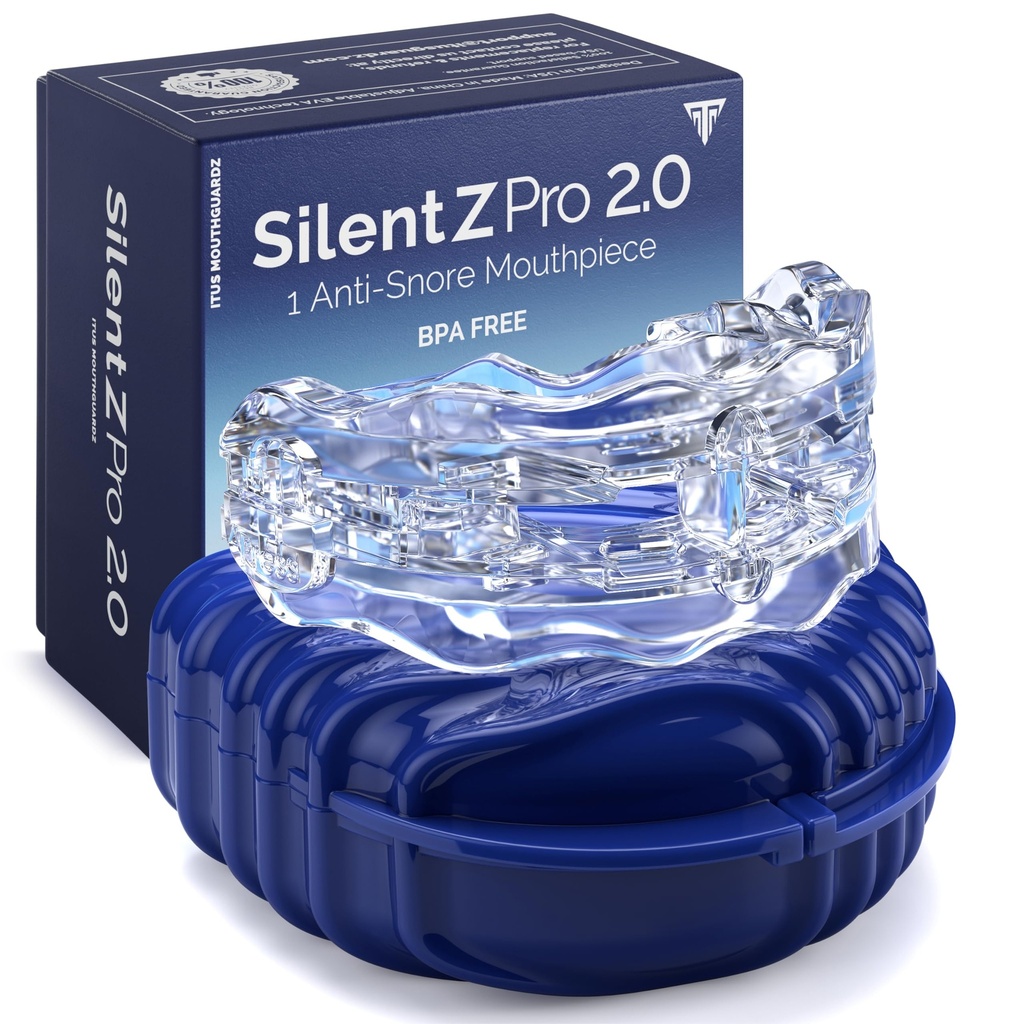 Itus Mouthguardz: SilentZPro 2.0 - USA Progettato & FDA-Cleared Anti Snore Mouthpiece - Completamente regolabile Anti Snore Mouth Guard - Professional Patented Anti Snore Device, Medium