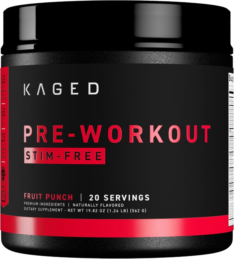 Punch di frutta della polvere di pre-allenamento del timulante di Kaged formulato con la creatina, Beta Alanine No Jitters 20 Servings