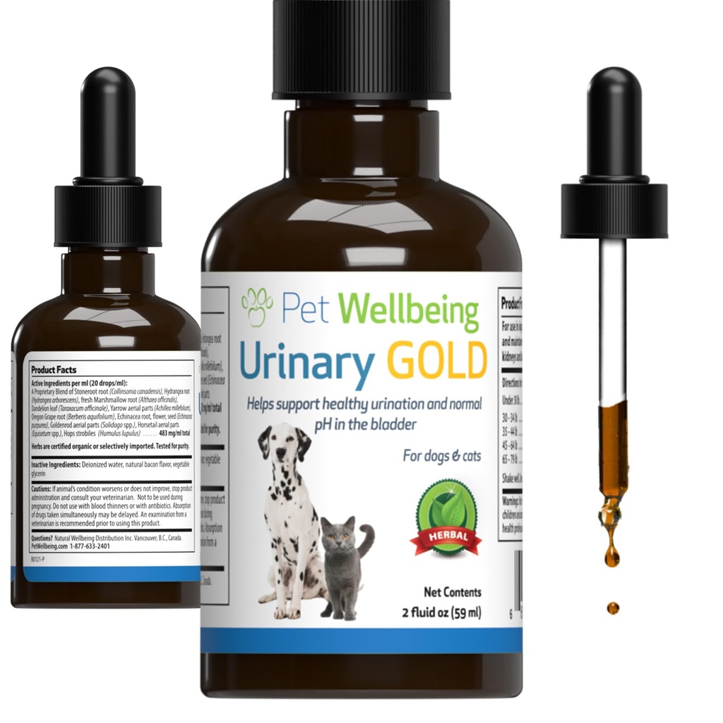 Benessere animale Oro urinario per gatti - Vet-Formulated Multi-Herb Urinary Tract Support - Feline Bladder Health & Urinary System Wellness - Holistic Cat Supplement - Liquid Formula 2 oz (59ml)