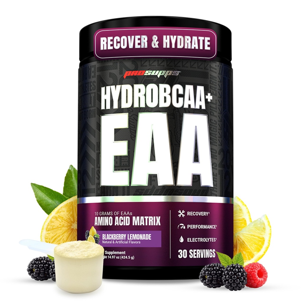 ProSupps HydroBCAA Aminoacidi essenziali polvere, BlackBerry Lemonade - Supplemento di allenamento con BCAA, EAAs & Electrolytes per l'idratazione e il recupero - Stimulant-Free, Soy & Gluten-Free - 30 Servings