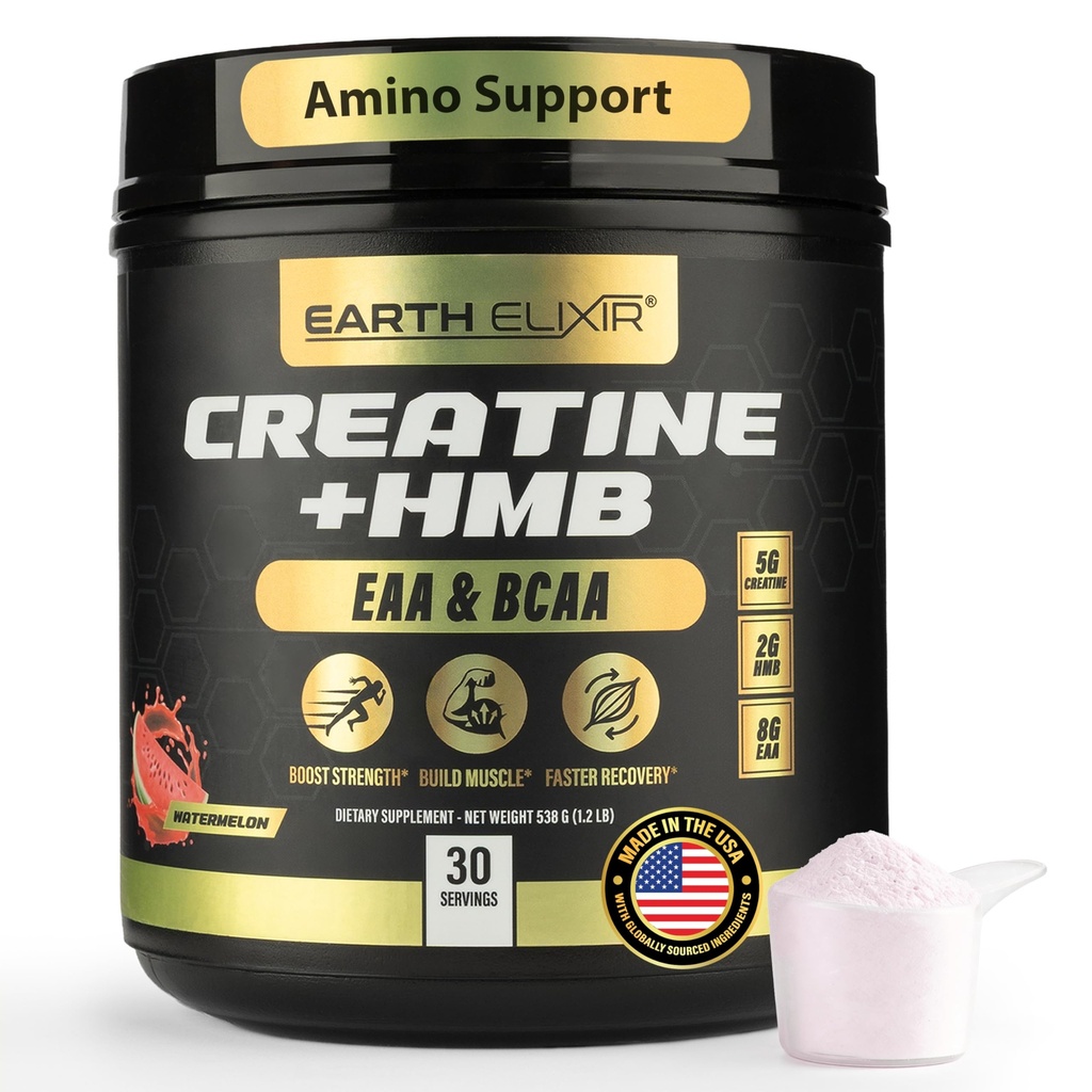 Integratori HMB di creatina per gli uomini e le donne w/aminoacidi essenziali | Miscela di polvere di EAA & BCAA | Polvere monoidrato di creatina e HMB | EAAS & BCAAS | Made in USA & 3rd Party Tested