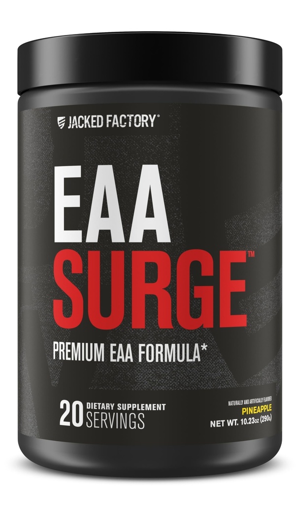 Polvere di aminoacidi essenziali di chirurgia EAA della fabbrica Jacked - EAAS & BCAA Intra supplemento di allenamento w/L-citrullina, Taurina, & di più per costruzione del muscolo, resistenza, resistenza, recupero - ananas, 20sv