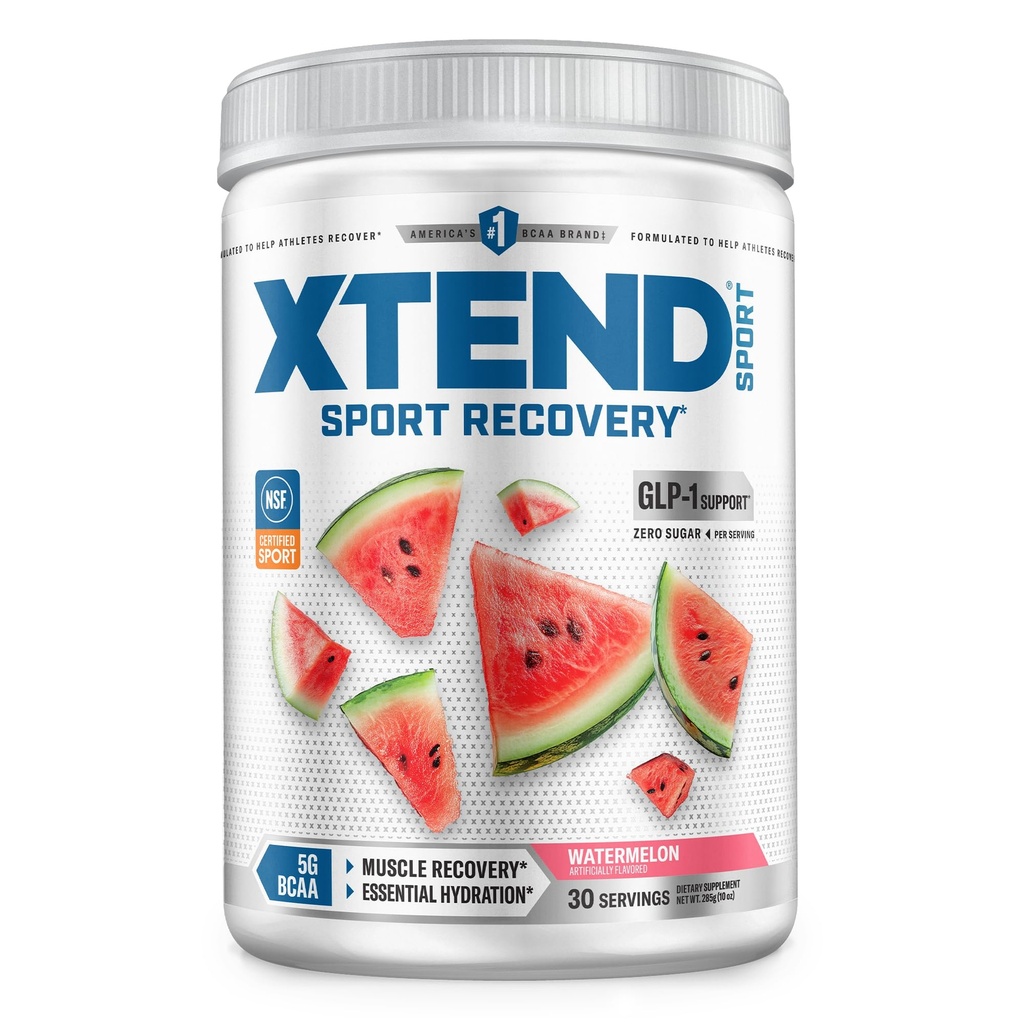 Xtend Sport BCAA Powder Watermelon - Polvere di elettrolita per il recupero e l'idratazione con aminoacidi - 30 Serve