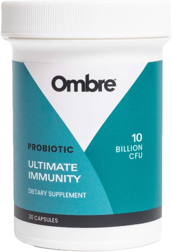 Ombre Ultimate Immunity Probiotics, Immune Support Supplement, 10 miliardi di CFU, Shelf-Stable, 30 Serve