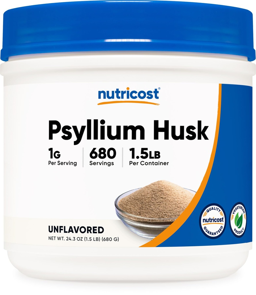 Polvere di Husk di Psyllium di Nutricost (1,5 Pounds) - OGM-Free, senza glutine