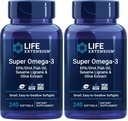Estensione della vita Super Omega-3 EPA/DHA Fish Oil, Sesamo Lignans & Olive Extract – Cuore, Cervello, Inflammation Health Support, Gluten-Free, Facile da ingoiare, Non-GMO, 240 Softgels (Pack of 2)