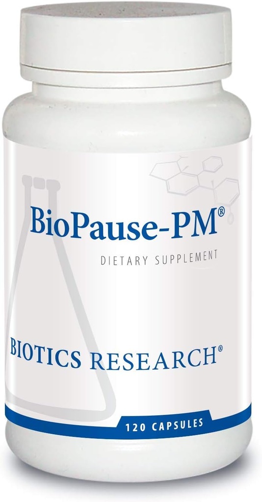 Biotics Research BioPause PM Notte Tempo Menopausal Supporto Equilibrio ormonale, Nero Cohosh, Limone Balm, Passionflower, Promuove Rilassamento e Calma, Regola circadian Rhythms, Dormi regolarmente 120Caps