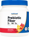 Polvere di fibra prebiotica Nutricost (1 LB, Punch di frutta) - Salute digestiva, Supplemento di fibra naturale, Miscela di fibra solubile