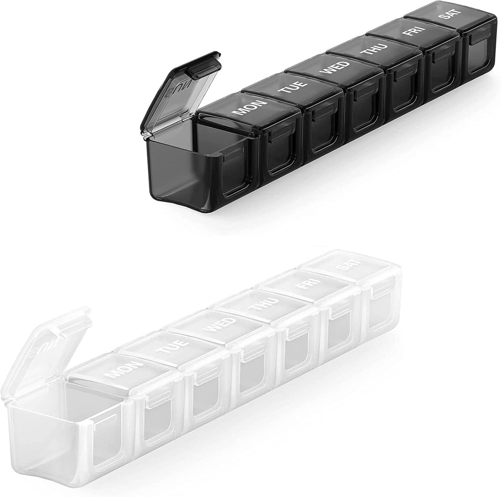 2 Pack Extra Large Pill Organizer, Sukuos Weekly Pill Box, Pill Case, Organizzatore di Medicina per Vitamine, Oli di Pesce o Integratori